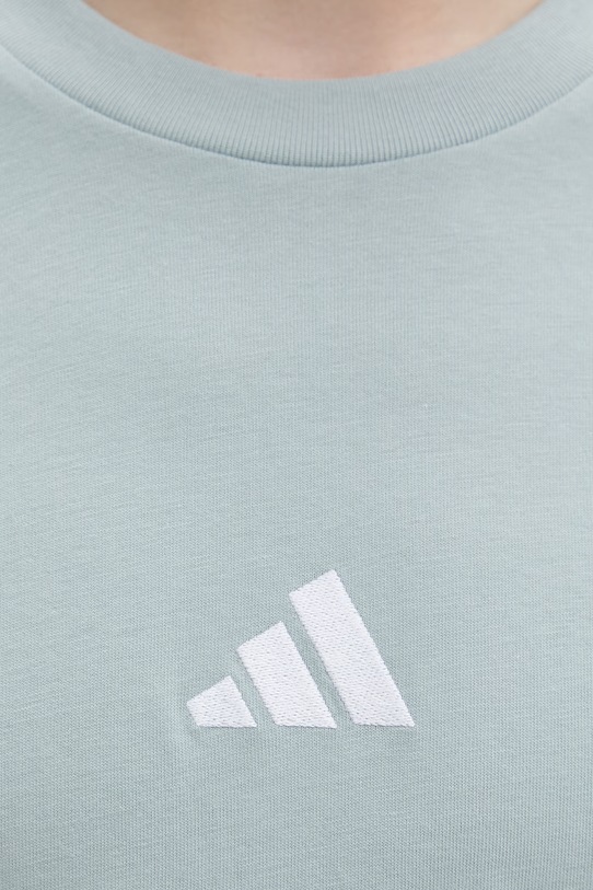 adidas t-shirt bawełniany KC0903 turkusowy