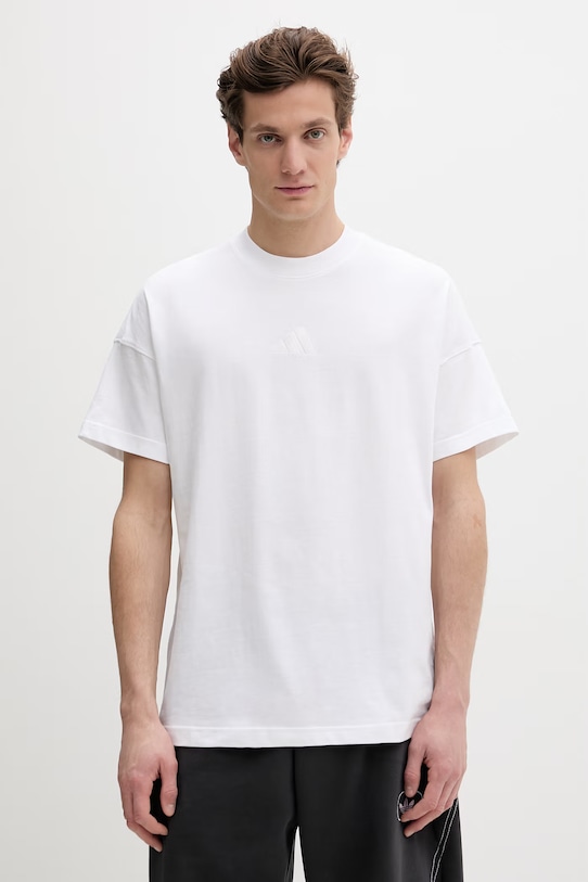 Bavlnené tričko adidas relaxed biela KC3184