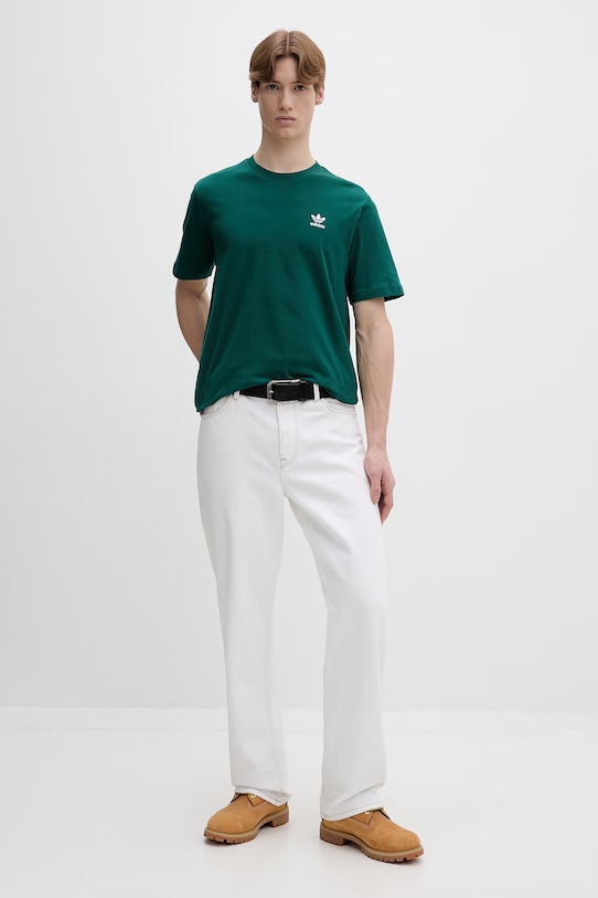 adidas Originals t-shirt bawełniany Trefoil KD1323 zielony SS26
