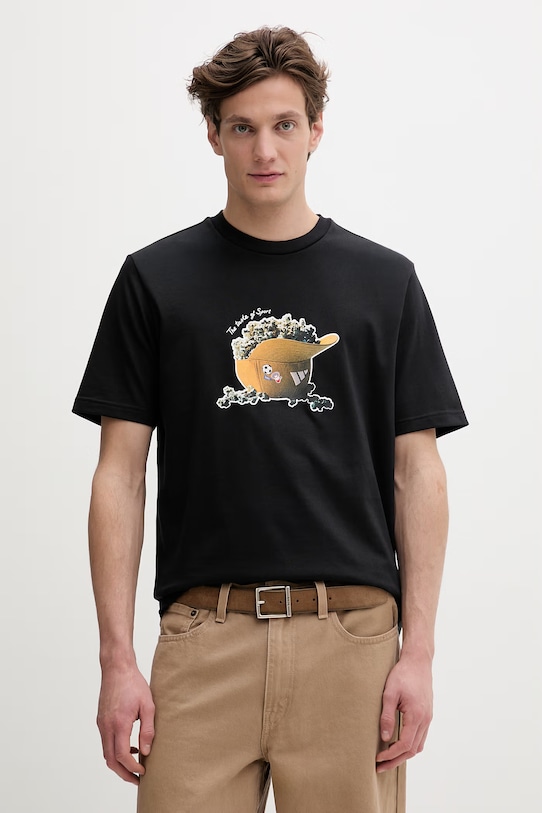 Βαμβακερό μπλουζάκι adidas Popcorn βαμβάκι μαύρο KD3928