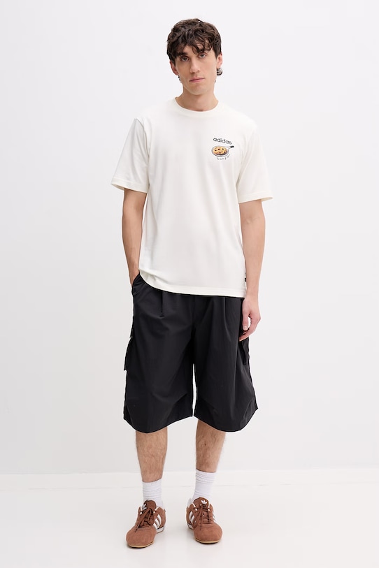 adidas t-shirt męski bawełniany Cookie KD3931 beżowy SS26