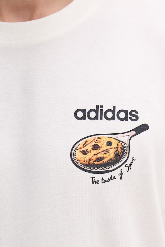 adidas t-shirt męski bawełniany Cookie KD3931 beżowy