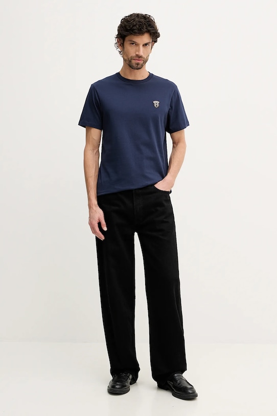 Hackett London t-shirt bawełniany HM5000063 granatowy SS26