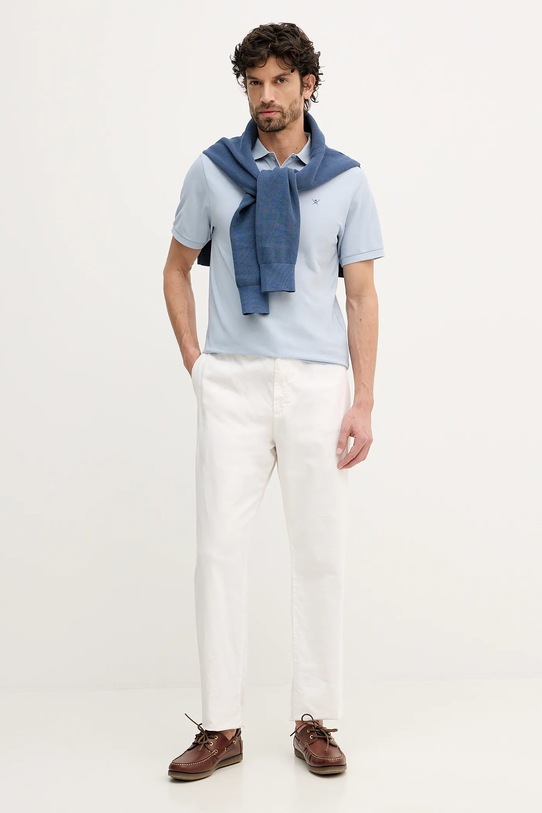 Hackett London polo bawełniane HM5600093 niebieski SS26