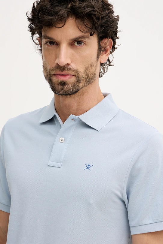 Hackett London polo bawełniane niebieski HM5600093