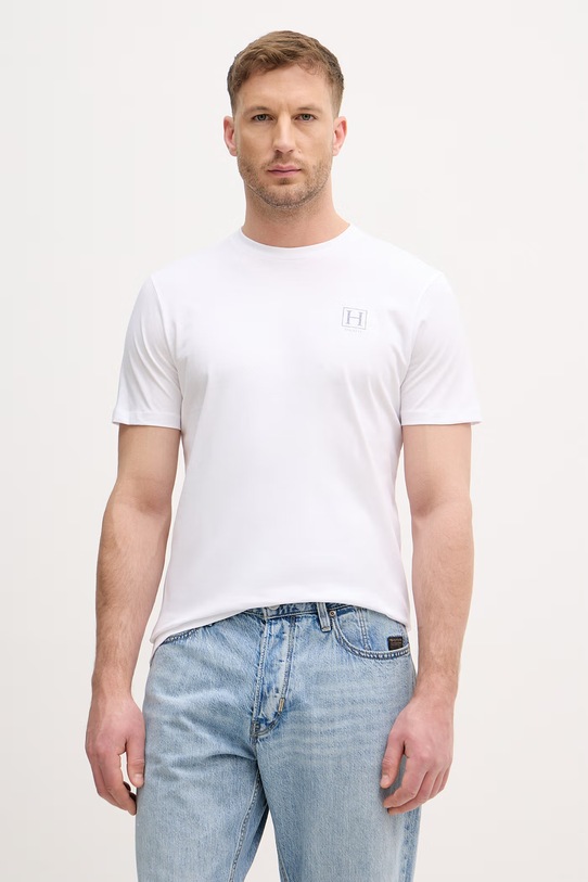 Hackett London t-shirt męski bawełniany biały HM5000077