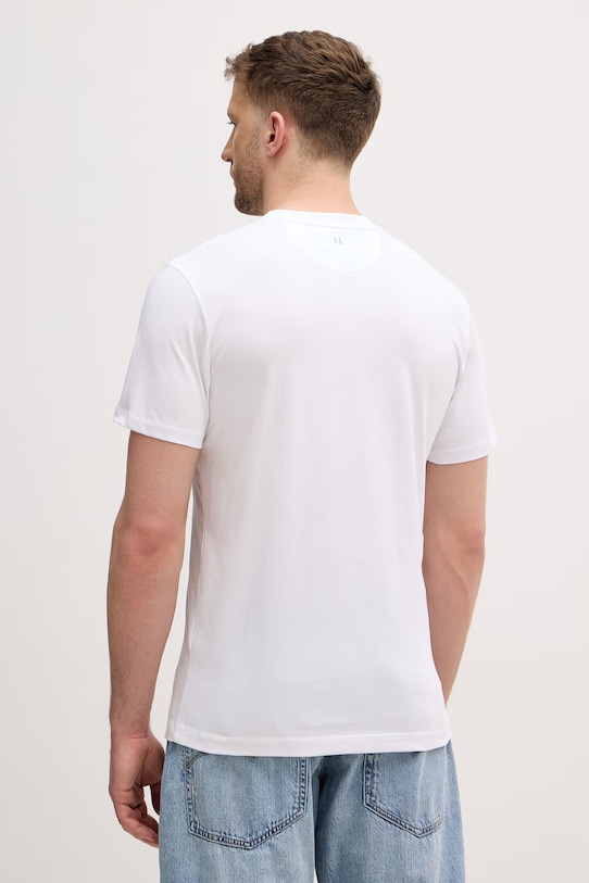 Odzież Hackett London t-shirt męski bawełniany HM5000077 biały