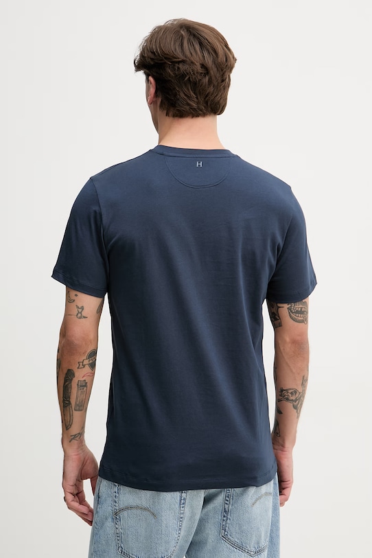 Odzież Hackett London t-shirt męski bawełniany HM5000077 granatowy