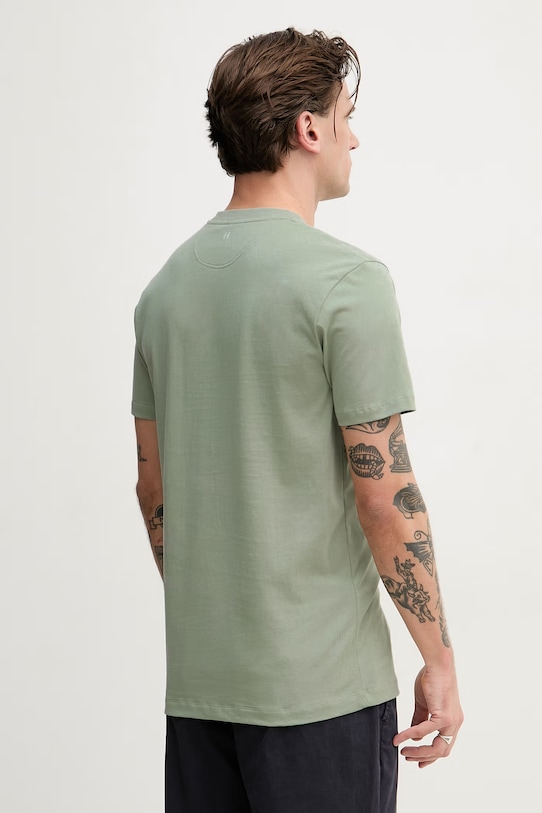 Odzież Hackett London t-shirt męski bawełniany HM5000077 zielony
