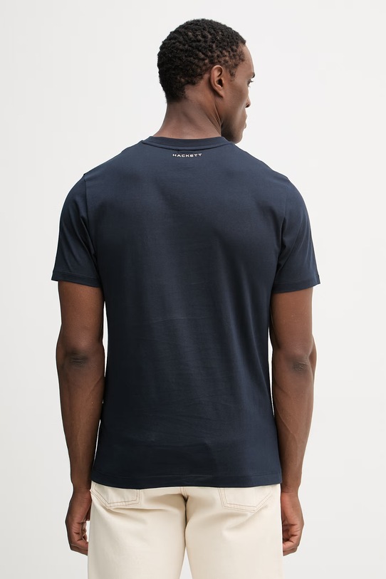 Oblečenie Bavlnené tričko Hackett London HM5000098 tmavomodrá