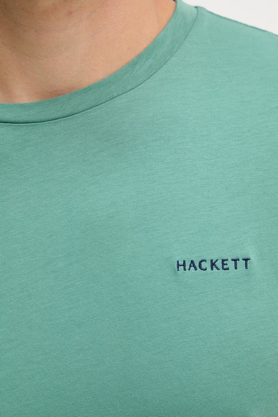 Hackett London t-shirt męski bawełniany HM5000092 turkusowy