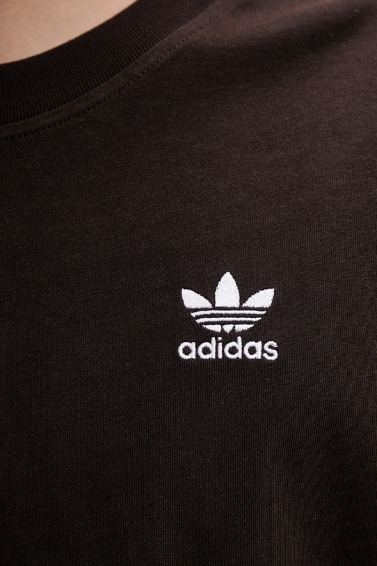 Βαμβακερό μπλουζάκι adidas Originals KE1142 καφέ