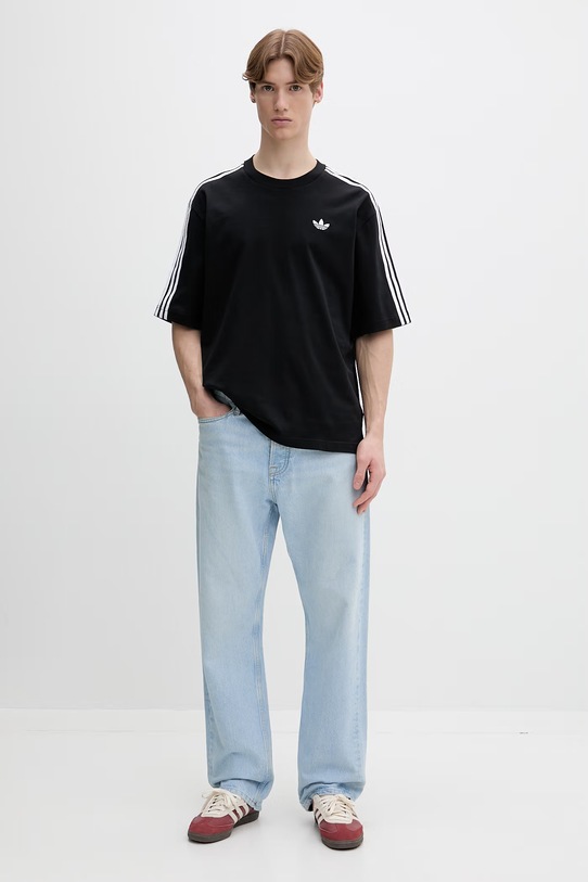 adidas Originals t-shirt bawełniany KE1189 beżowy SS26