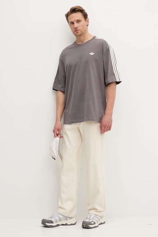 adidas Originals oversize tričko pánské bavlněné KE1591 šedá SS26