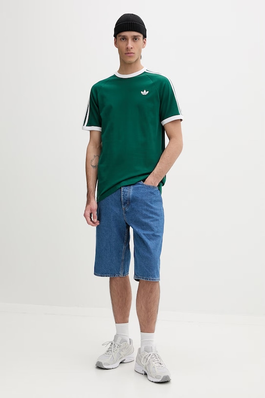 adidas Originals Póló basic férfi pamut KE3534 zöld SS26