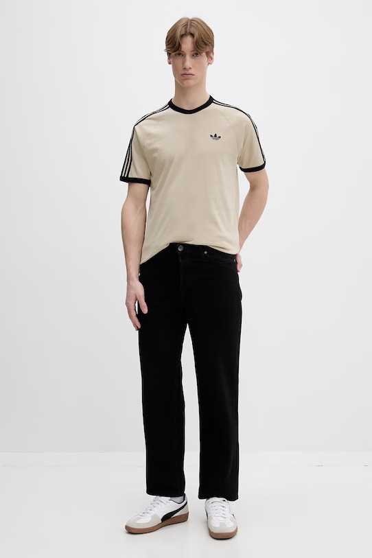 adidas Originals t-shirt bawełniany aplikacja beżowy KE7964