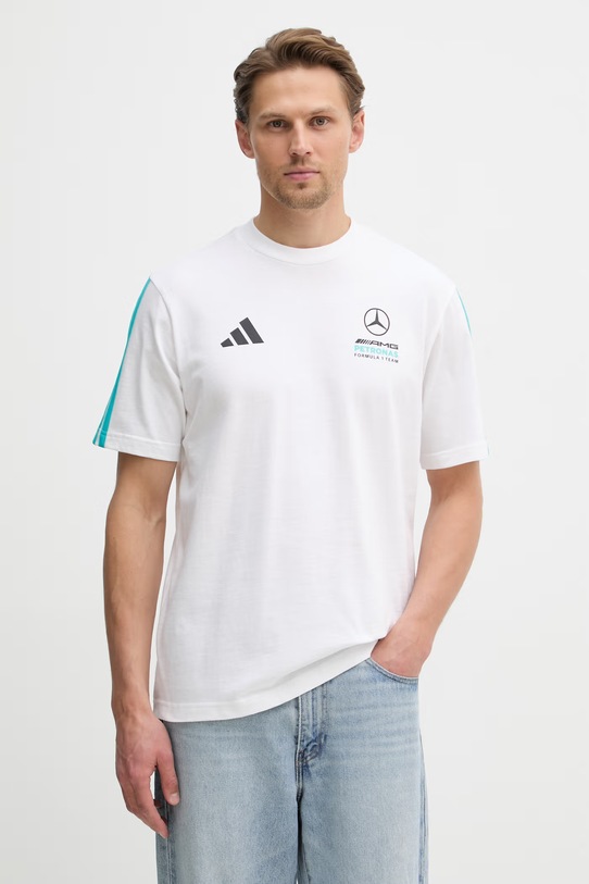 adidas T-shirt męski bawełniany x Mercedes biały KE8162