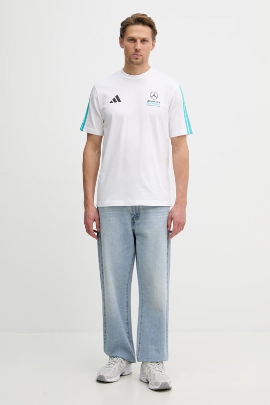 adidas T-shirt męski bawełniany x Mercedes KE8162 biały SS26