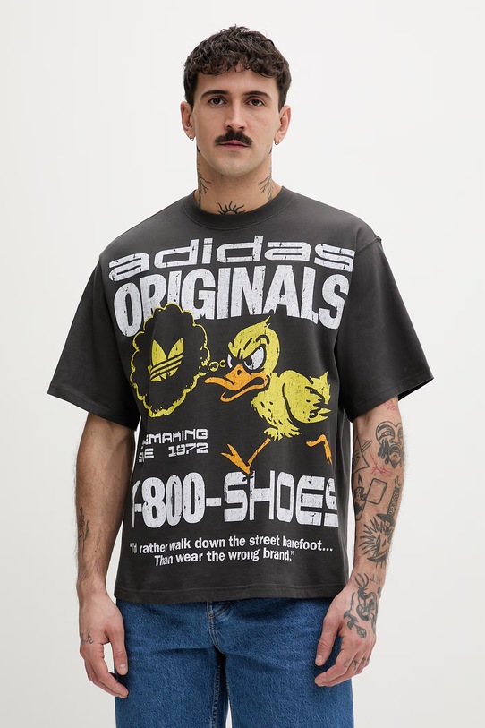 adidas Originals t-shirt bawełniany nadruk szary KG6438