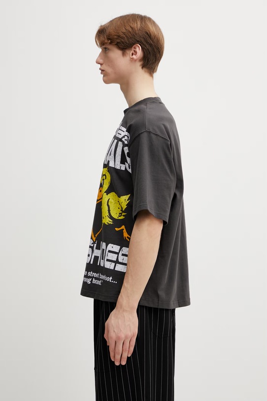 adidas Originals t-shirt bawełniany KG6438 szary SS26