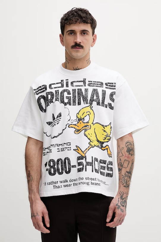 adidas Originals t-shirt bawełniany nadruk biały KG6439