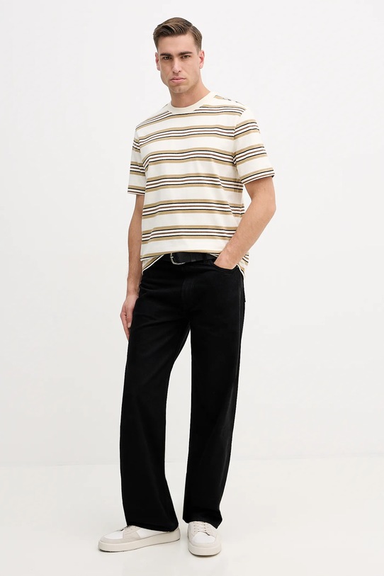 Barbour t-shirt bawełniany Sandwick MTS1530 beżowy SS26