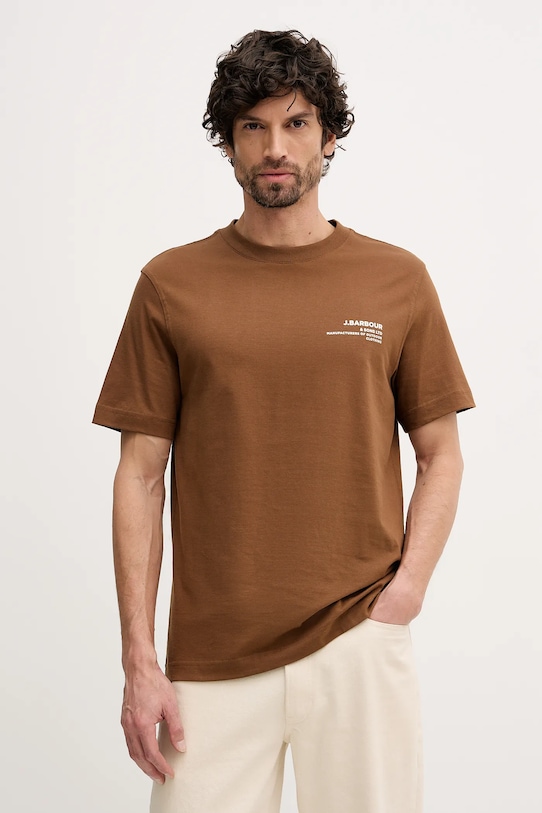 Odzież Barbour t-shirt bawełniany Parkend MTS1541 brązowy