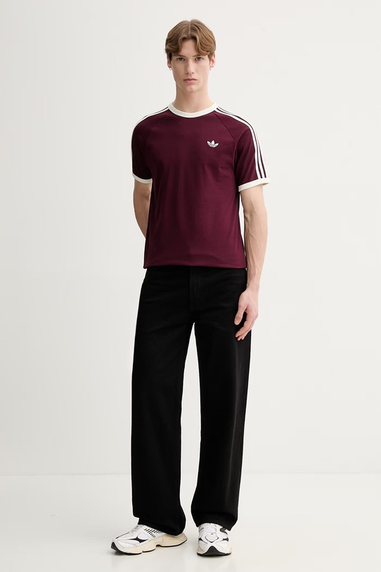 adidas Originals t-shirt bawełniany KQ9639 bordowy SS26