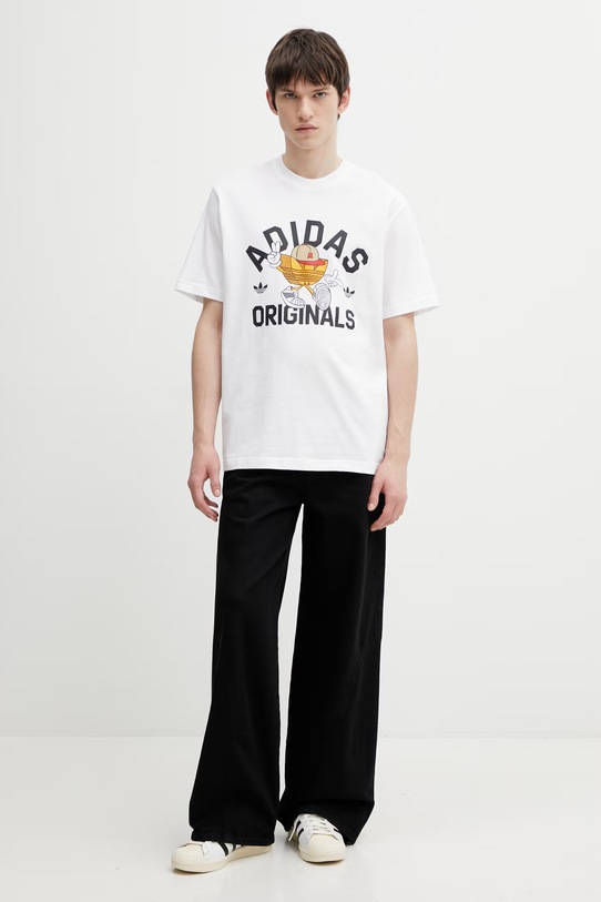 adidas Originals t-shirt bawełniany KS7616 biały SS26