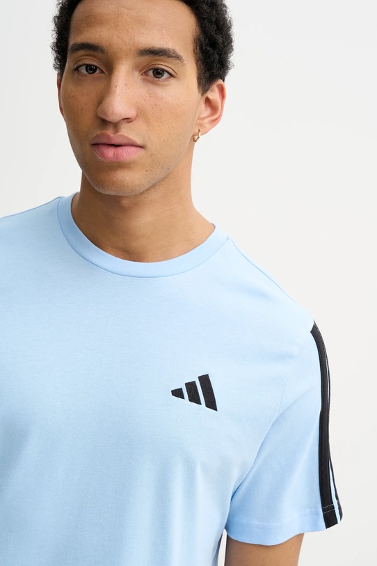 adidas t-shirt bawełniany niebieski KT0555