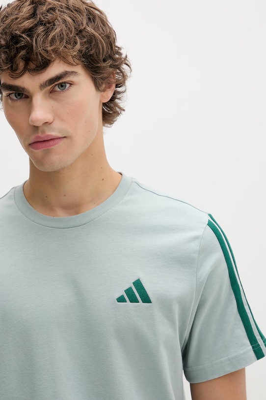 adidas t-shirt bawełniany turkusowy KT0556