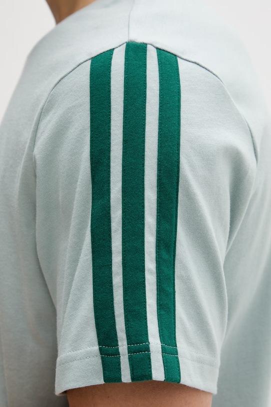 adidas t-shirt bawełniany KT0556 turkusowy