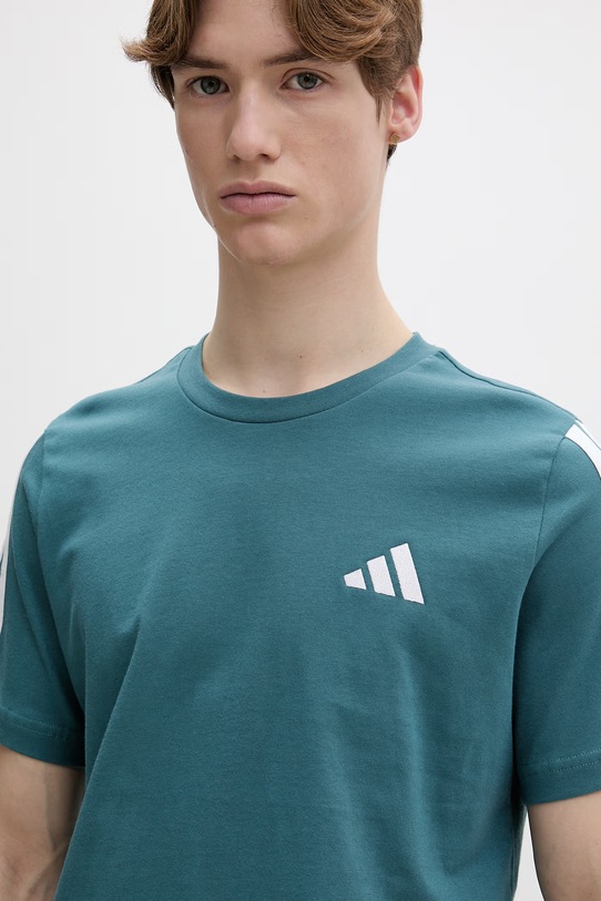 adidas t-shirt bawełniany turkusowy KT0559