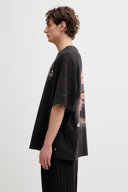 Puma t-shirt bawełniany Represent 635798 czarny SS26