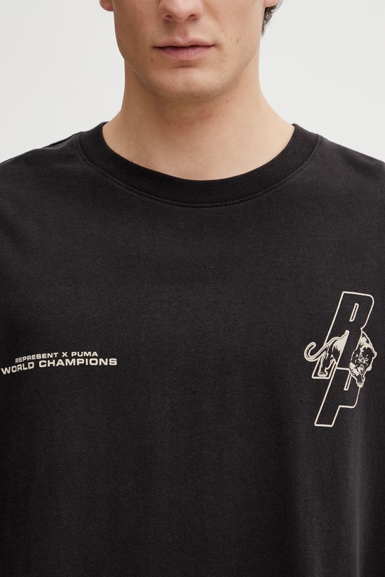 Puma t-shirt bawełniany Represent czarny 635798