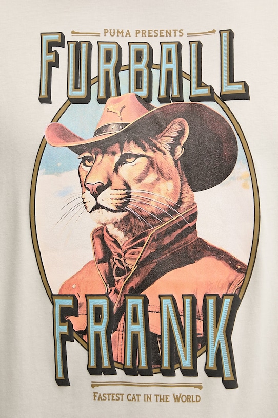 Puma t-shirt bawełniany GRAPHIC 634434 beżowy