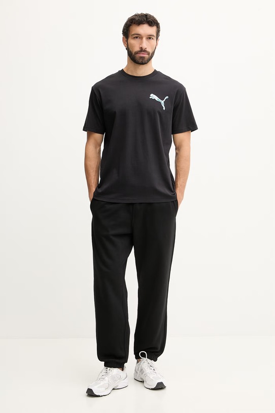 Puma t-shirt bawełniany GRAPHIC X-Ray 634436 czarny SS26