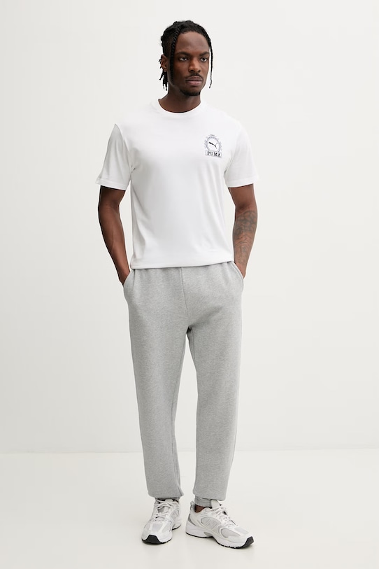 Puma t-shirt męski bawełniany GRAPHIC 634437 biały SS26