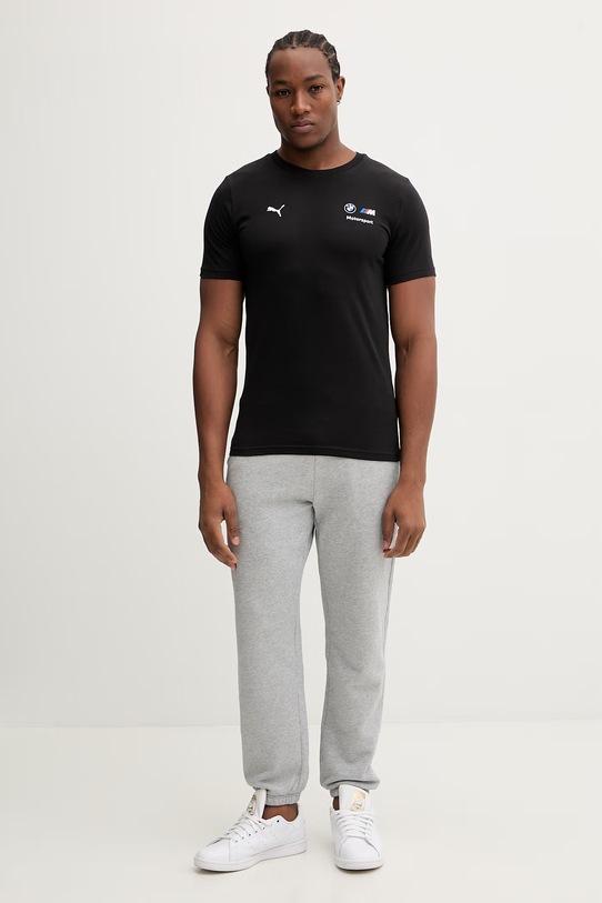 Βαμβακερό μπλουζάκι Puma BMW Essential Logo 634897 μαύρο SS26
