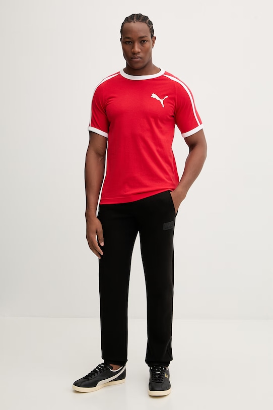 Βαμβακερό μπλουζάκι Puma Big Cat Ringer 635242 κόκκινο SS26