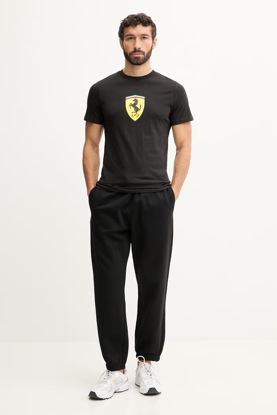 Puma t-shirt bawełniany Ferrari 635310 czarny SS26