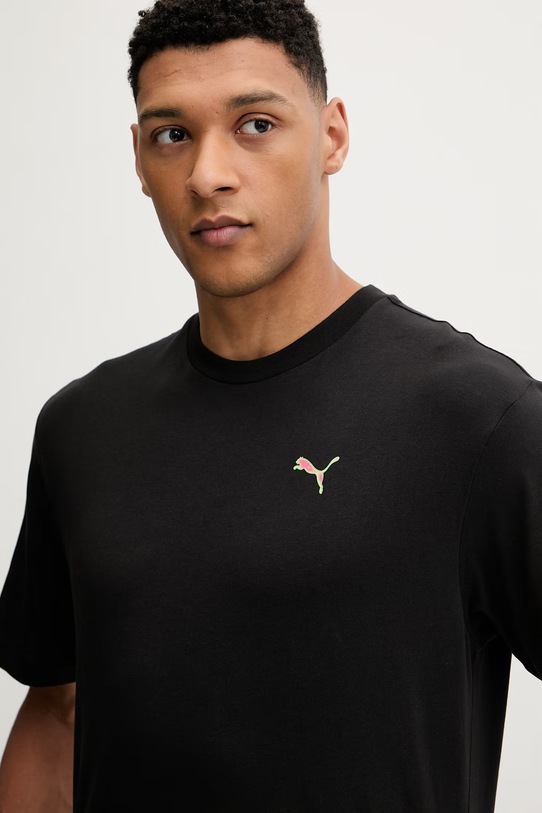 Puma t-shirt bawełniany GRAPHIC czarny 691783
