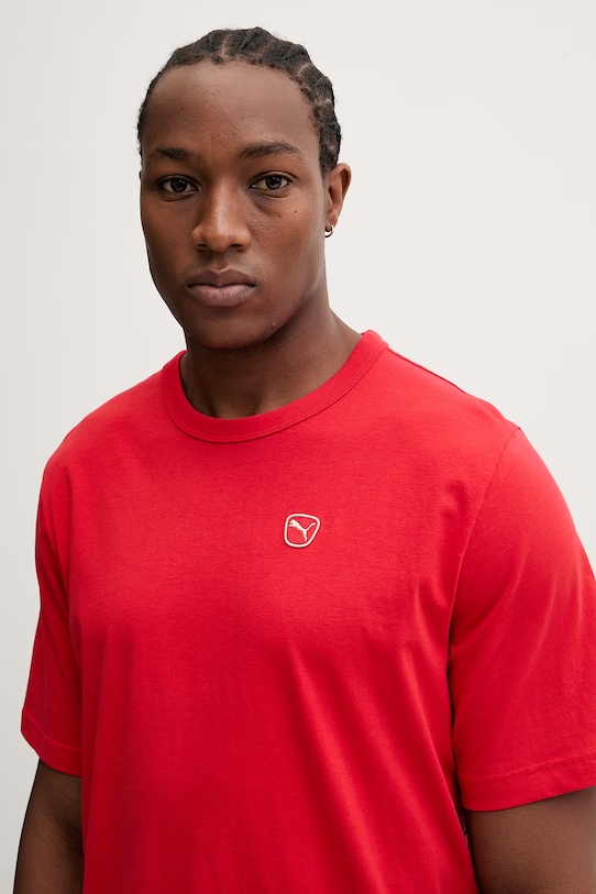 Βαμβακερό μπλουζάκι Puma Essential elevated κόκκινο 692054