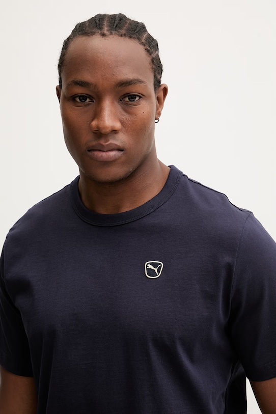 Βαμβακερό μπλουζάκι Puma Essential elevated σκούρο μπλε 692054