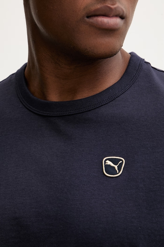 Βαμβακερό μπλουζάκι Puma Essential elevated 692054 σκούρο μπλε