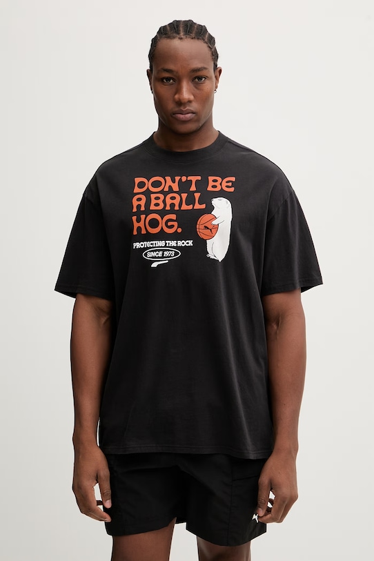 Bavlnené tričko Puma Junior Varsity Tee relaxed čierna 692306