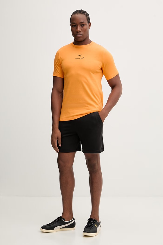 Βαμβακερό μπλουζάκι Puma McLaren 637448 πορτοκαλί SS26