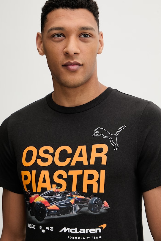 Odzież Puma t-shirt bawełniany McLaren 637452 czarny