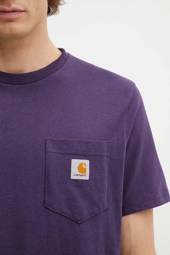 Carhartt WIP t-shirt bawełniany SS Pocket T-Shirt fioletowy I030434.889XX