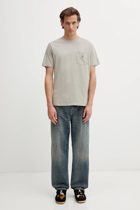 Bavlněné tričko Carhartt WIP SS Pocket T-Shirt I030434.3GEXX béžová